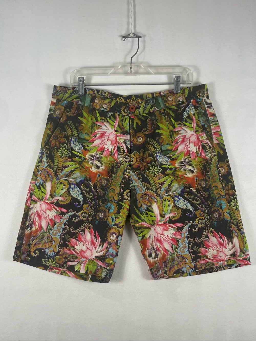 Robert Graham Akbar Floral Ramie Cotton Twill Shorts Mens Sz 34